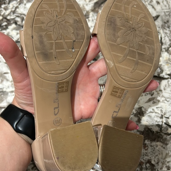 Chinese Laundry Nude Patent Block Sandal Heels Sz 6 - Picture 6 of 6